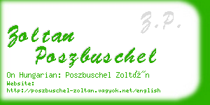 zoltan poszbuschel business card